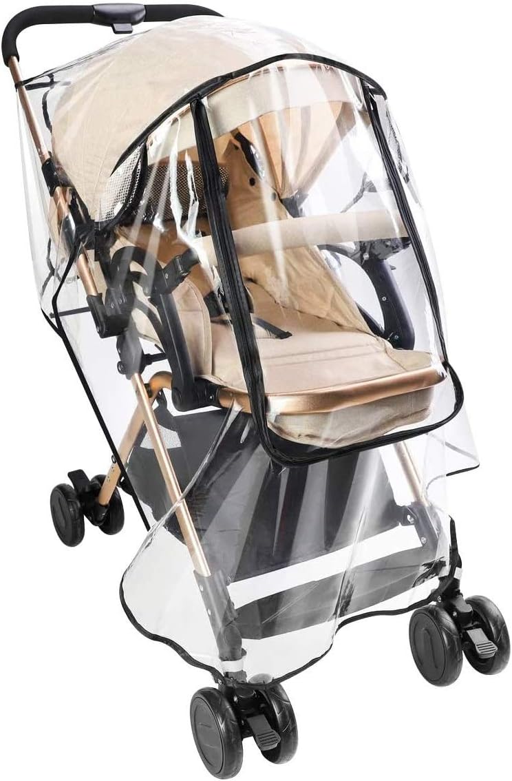 Monico Universal Rain Cover for Pushchair - PVC-Free|Stroller Buggy Air Circulating Water Resistant and Durable Baby Against Rain Snow Wind Sleet Dust Travel Outdoor Clear EVA Transparent