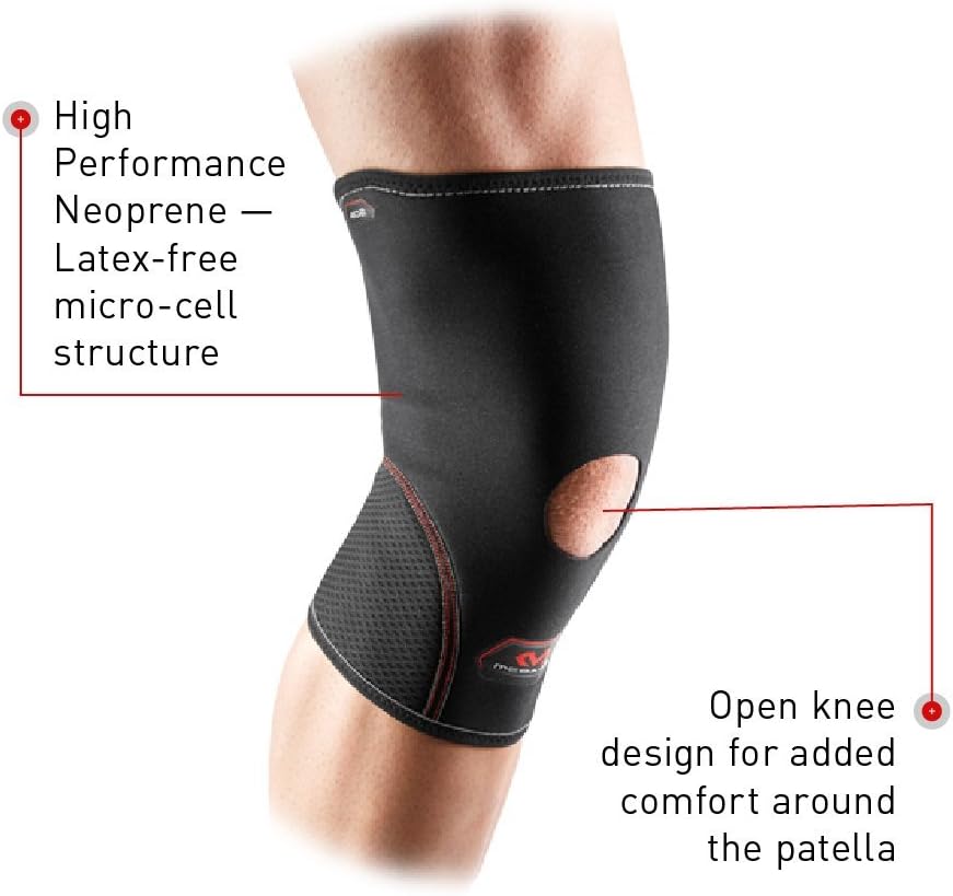 McDavid 402RBK Level 1 Knee Support with Open Patella, Medium, Black