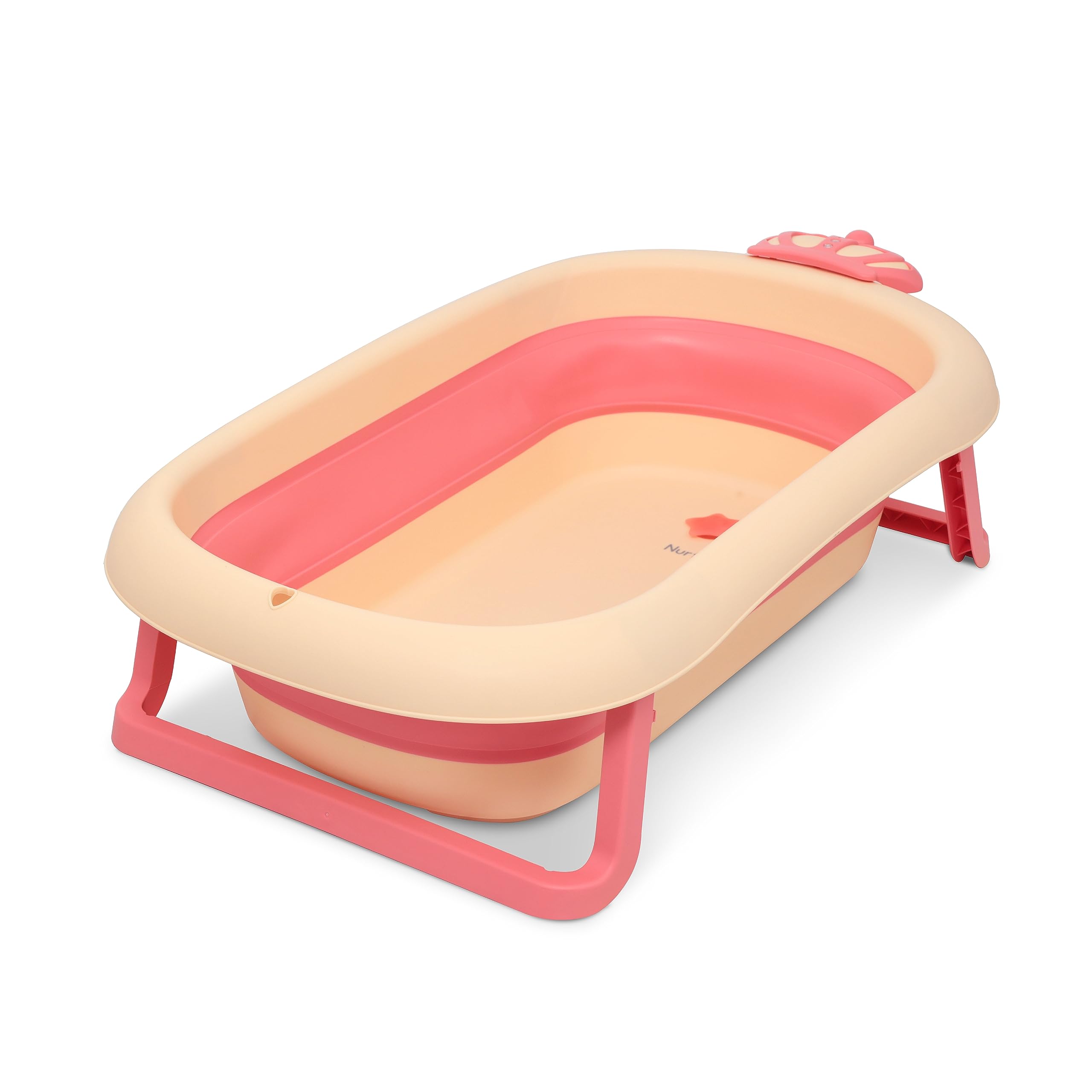 Nurtur Collapsible Baby/kids Bathtub with– Mini swimming pool bather for baby/kids with Non slip design – Newborn bath tub for baby - Orange