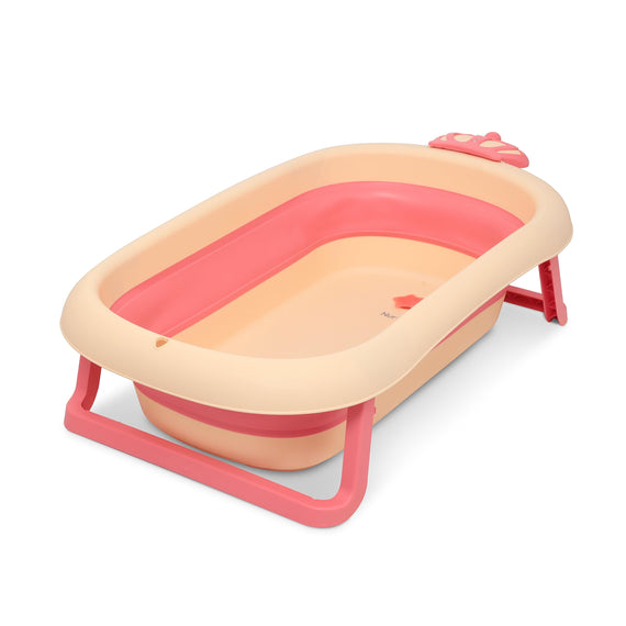 Nurtur Collapsible Baby/kids Bathtub with– Mini swimming pool bather for baby/kids with Non slip design – Newborn bath tub for baby - Orange