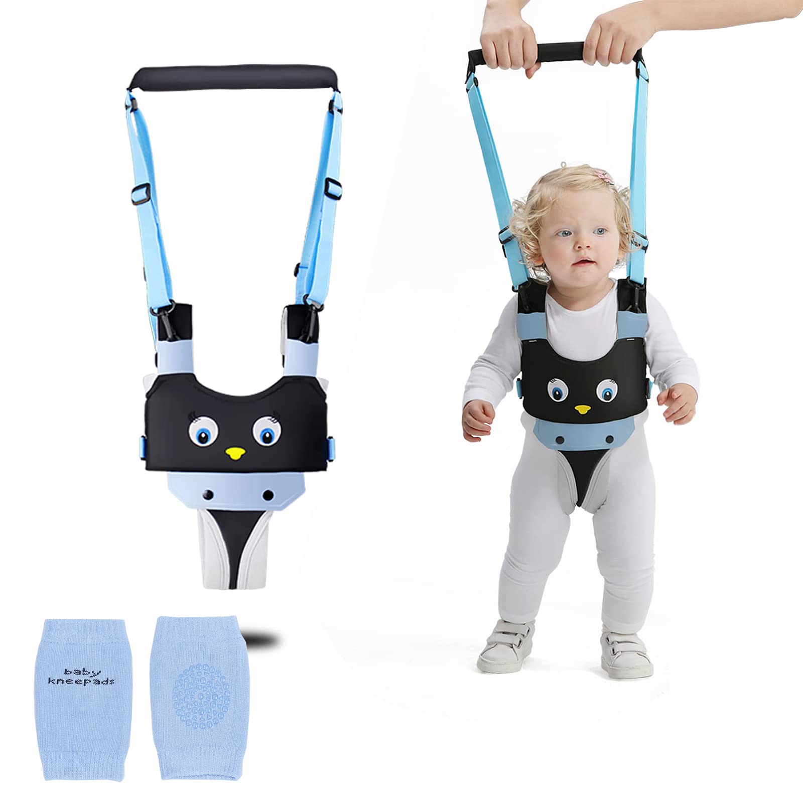 Handheld Baby Walker,Toddler Walking Harness Assistant,Handheld Walk Helper Babies,Safety Harnesses Breathable Help Stand Up&Walk Learning Helper for 7-24 Month Infant (Blue)