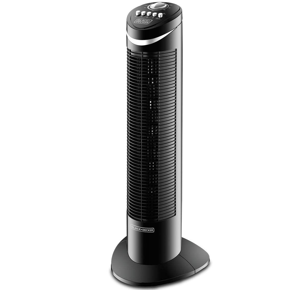 BLACK+DECKER 50W Tower Fan 3 Speeds Low/Medium/High 65, Wide Oscillation Adjustable Portable/Travel Friendly Design with 120 min Timer, For The Perfect Temperature TF50-B5