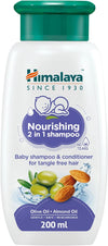 Himalaya No Tears 2in1 Nourishing Baby Shampoo & Conditioner with Olive & Almond Oils for Deeply Moisturized and Tangle-Free Hair, pH Balanced, Free from Alcohol, Parabens & Sulphates- 200ml