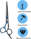 Hair Cutting Scissors Thinning Shears- Fcysy Professional Barber Sharp Hair Scissors Hairdressing Shears Kit with Haircut Accessories in Leather Case for Cutting Styling Hair for Women Men Pet- 7 Pcs