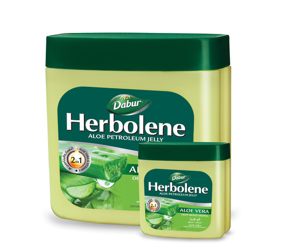 Dabur Herbolene Aloe Petroleum Jelly, Enriched with Aloe Vera and Vitamin E for Dry and Rough Skin - 425 + 115 ml