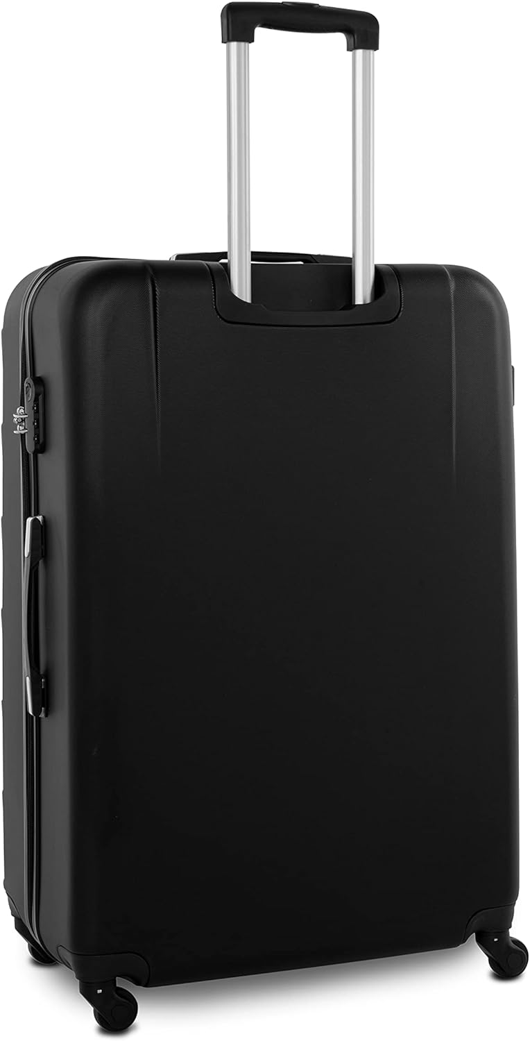 Senator Hard Shell Luggage Set Lightweight 3-Piece ABS Luggage Sets with Spinner Wheels 4 A207 (Set of 3, Black)