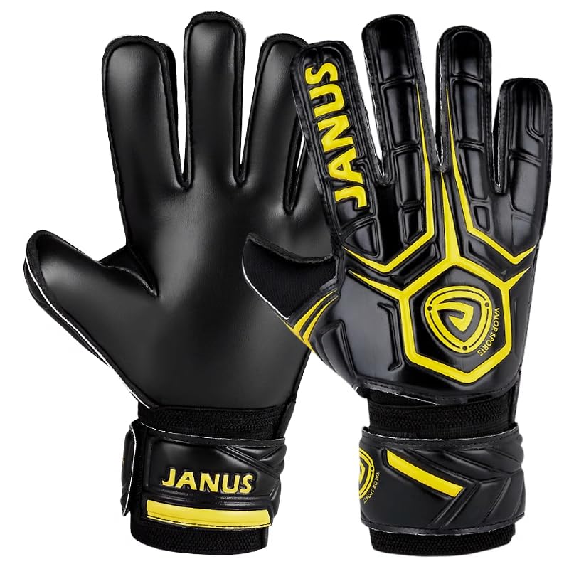 Football Goalkeeper Gloves with Fingersave, Breathable Soccer Goalie Gloves, 4mm Latex, for Kids Youth and Adult