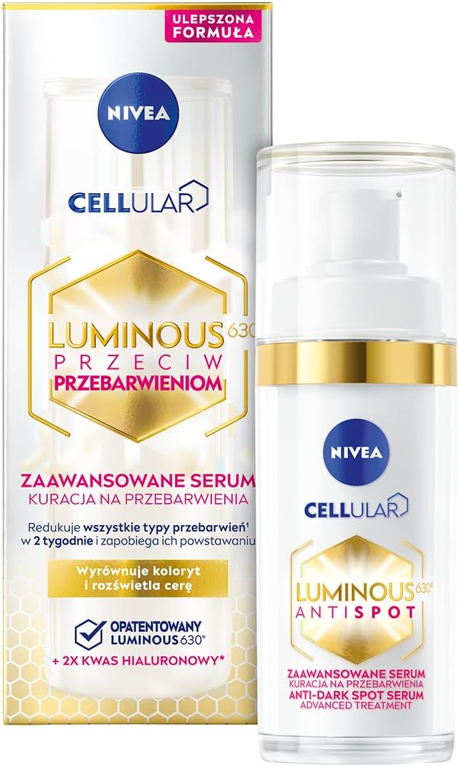 Nivea Cellular Luminous 630 anti-pigment spot intensive serum (30 ml), brightening serum for an even and radiant complexion, face care against pigment spots.