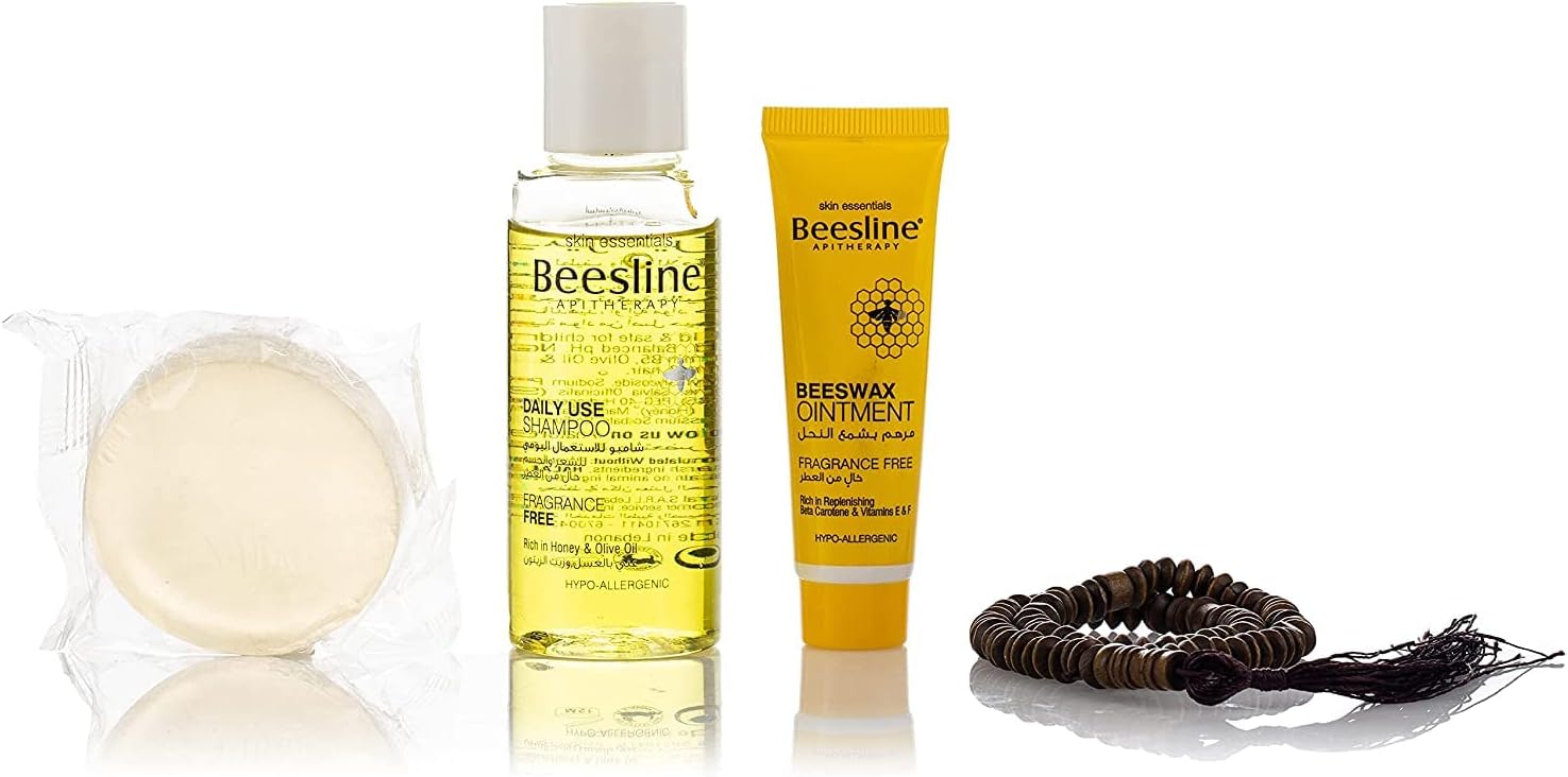 Beesline Hajj and Umrah Free Fragrance Kit (Shampoo 150ML, Ointment Cream 60ML and Honey Soap 60GM)