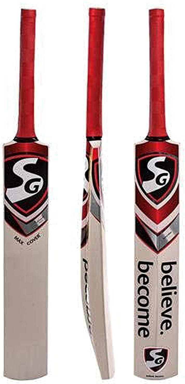 SG Max Cover Kashmir Willow Cricket Bat (Size: Size 5, Leather Ball)