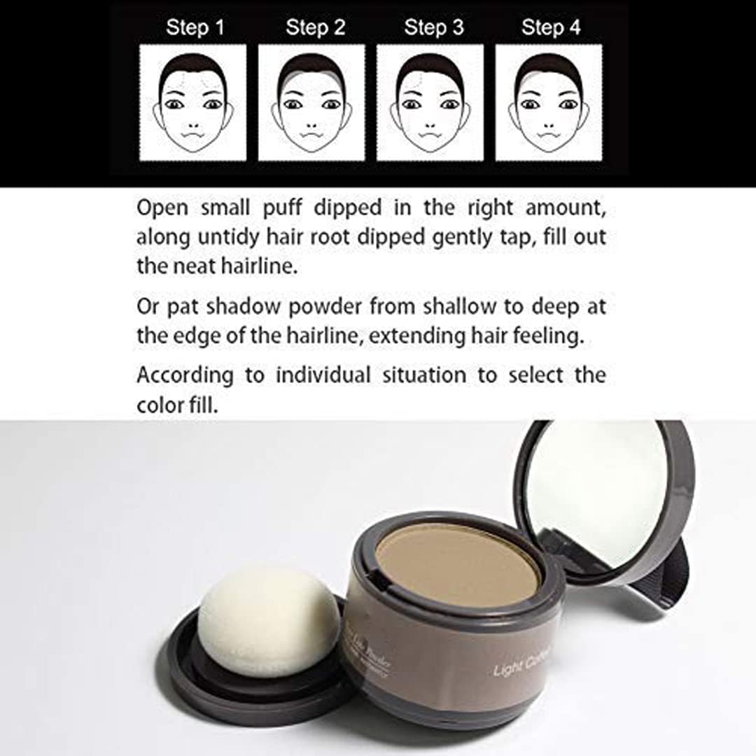(Black) - Hairline Powder, Hair Root Dye, Instantly Hair Colour Shadow Cover Grey Hair Root, Hair Touch-Up, Thin Hair Powder 4g