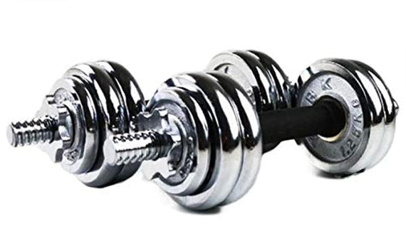 Fitness World Iron Dumbbell Set, 2 Pieces, 15 Kg - Silver And Rifovlix Extreme For Flatten The Muscles Of The Arms And Abdomen