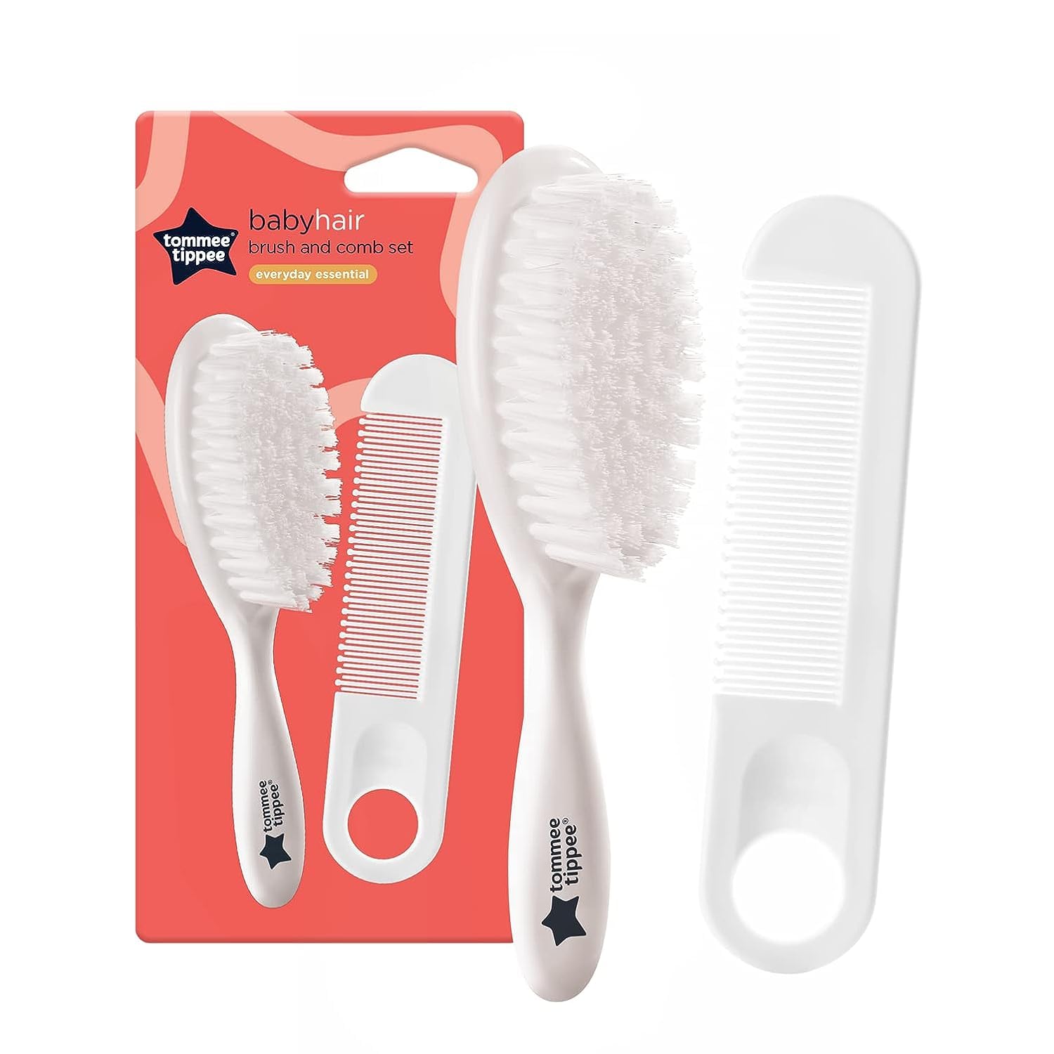 Tommee Tippee Essentials Baby Brush and Comb 2 pcs -White
