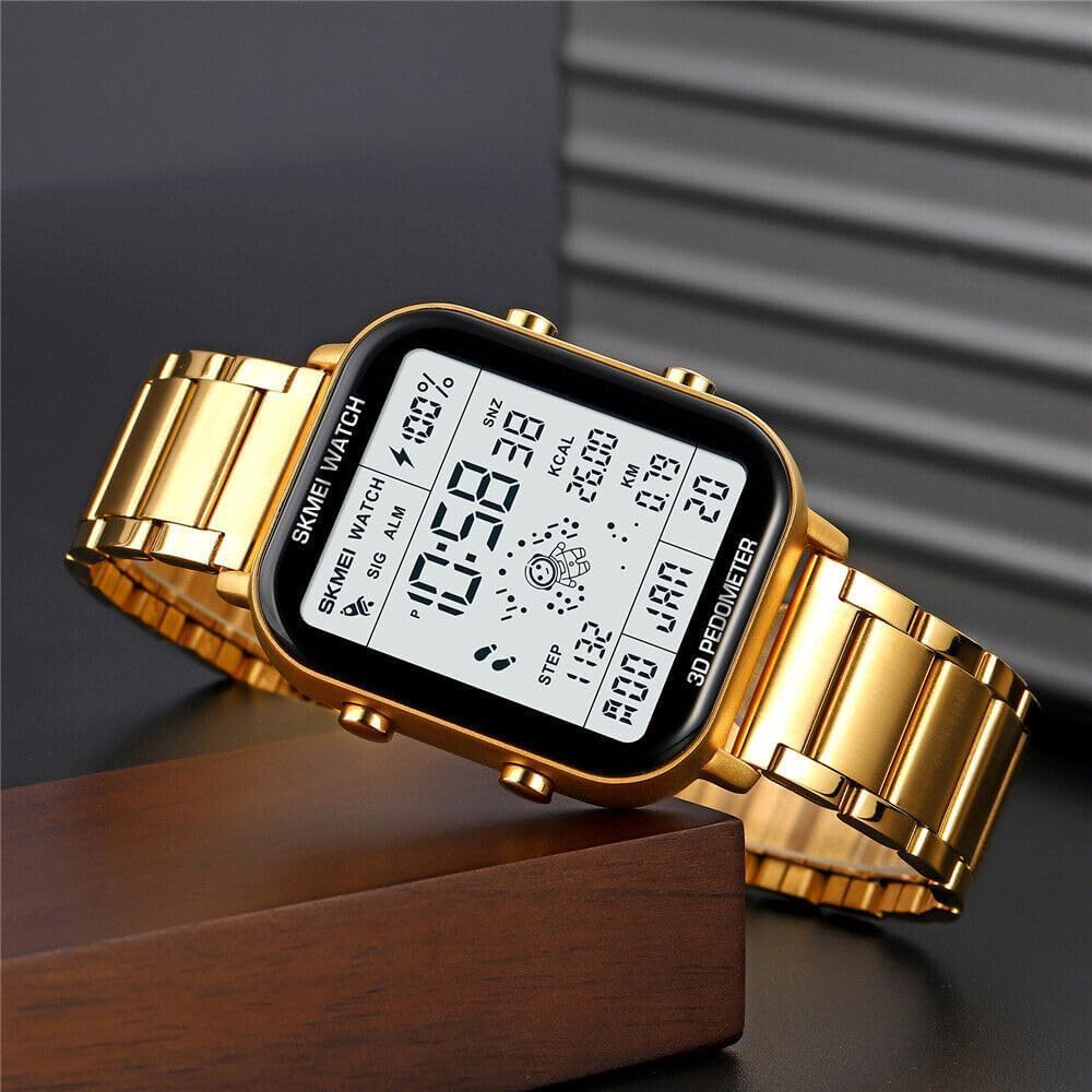 Skmei Waterproof Digital Watch for Men/Women Watch (Gold)