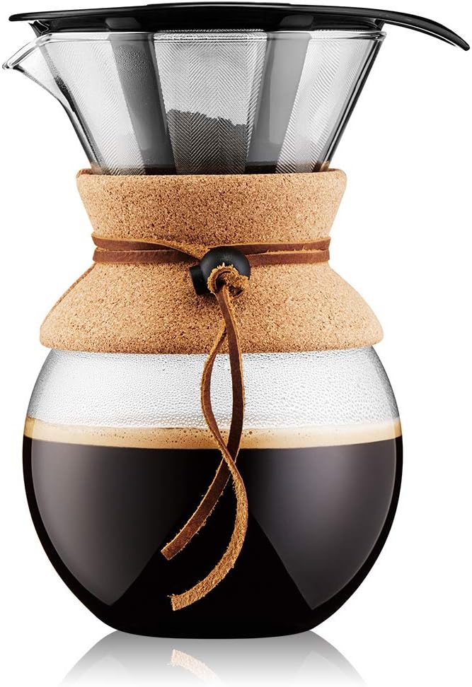 Bodum 11571-109 Pour Over Coffee Maker, Brown, 1 Liter, Glass