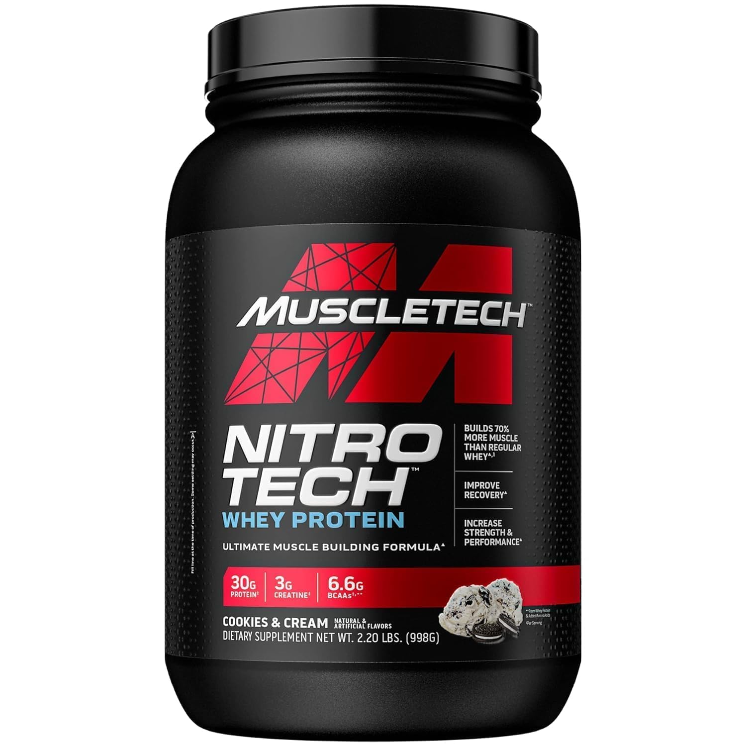 Muscletech Nitro-Tech Cookies and Cream Whey Protein Powder 998 g
