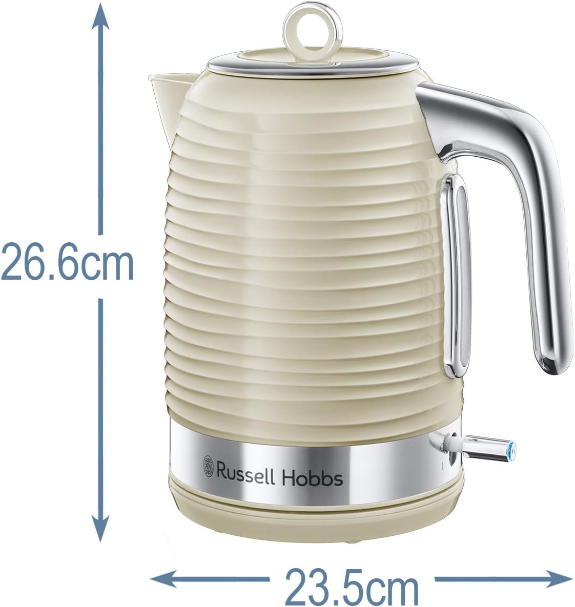 Russell Hobbs 24364 Inspire Electric Kettle, 1.7 Litre Cordless Hot Water Dispenser with 1 Cup 45 Second Fast Boil, Cream, 3000 W