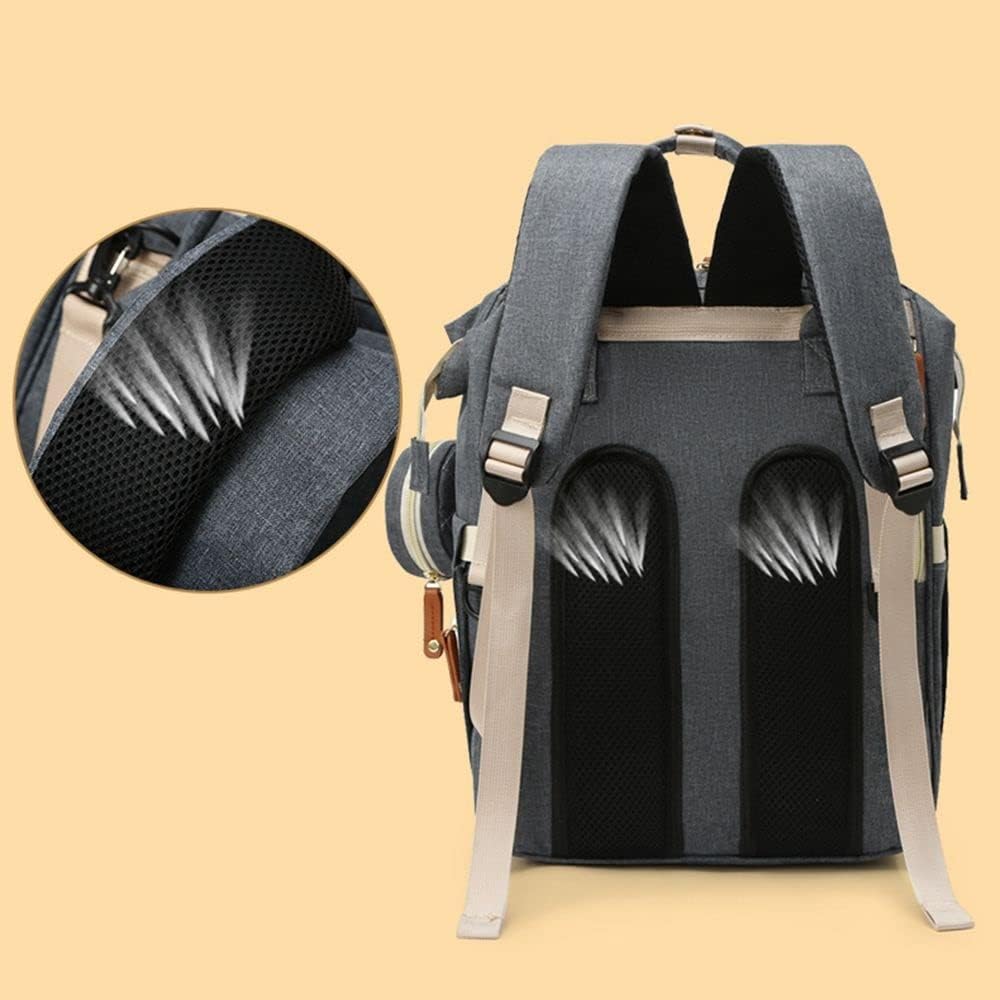 HOOPZOZA Baby Diaper Backpack Mommy Bags with USB Port Multiple Storage Spaces