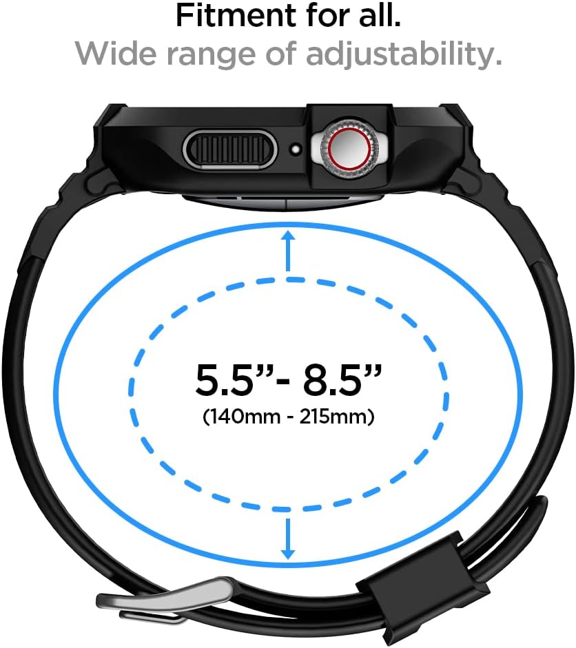 Spigen Rugged Armor PRO designed for Apple Watch Band with Case for Series 9/8/7 (45mm) and Series SE2/6/SE/5/4 (44mm)