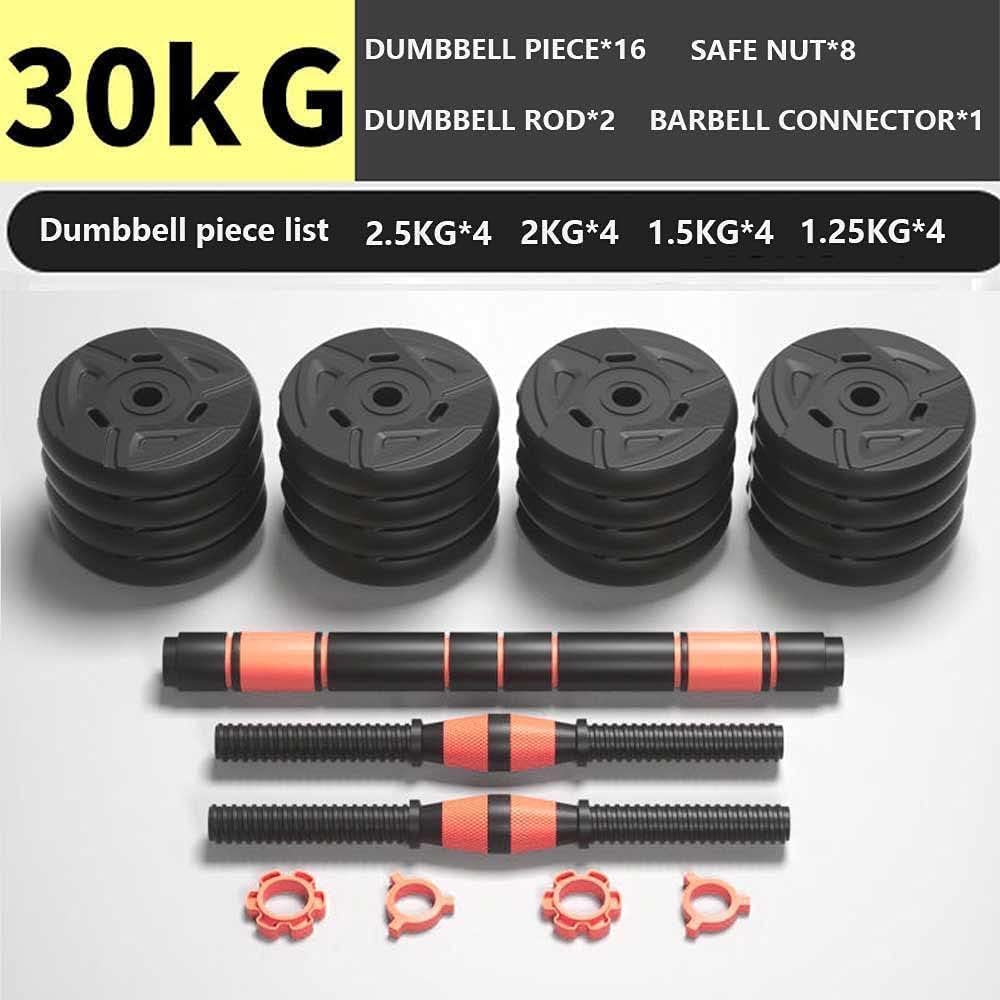 3 in 1 Dumbbell Weights Set, Adjustable Dumbbell Set for Home Fitness Exercise Gym Fitness with Link Bar for Women and Men (10KG, 15KG, 20KG, 30KG