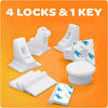 Jambini Magnetic Cabinet Locks - Baby Cabinet Safety Latches - Baby Proofing Cabinet Locks (4 Locks + 1 Key)
