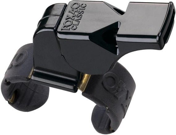 Fox 40 2300001 ABS Plastic Classic Finger Grip Whistle (Black)