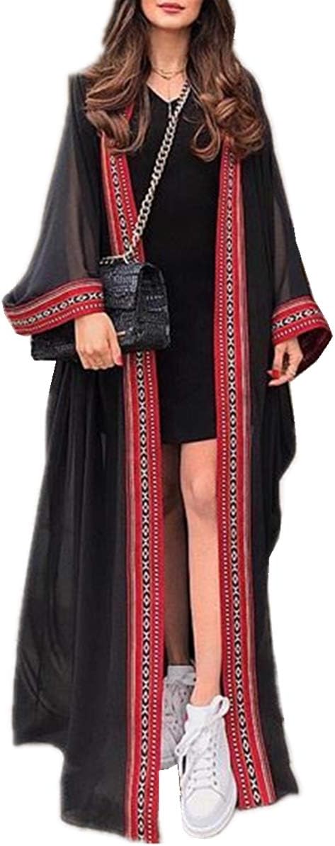 YouKD Summer Long Kaftan Bohemian Beach Kimono Swimsuit Cover Up Plus Size Dress for Women