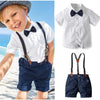 [2023 New Design]Toddler Kids Baby Boys 1st Outift Gentleman Striped Shirt with Bowtie + Long Suspender Pants Overalls Clothes (100 (2-3 Years))