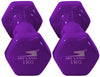 SKY LAND Classical Head Vinyl Dumbbells/Hand Weights Pair/Vinyl Coated Dumbbells for Home Gym, Exercise & Fitness Equipment Workouts/Strength Training/1Kg Dumbbells X 2 Purple/EM-9219-1