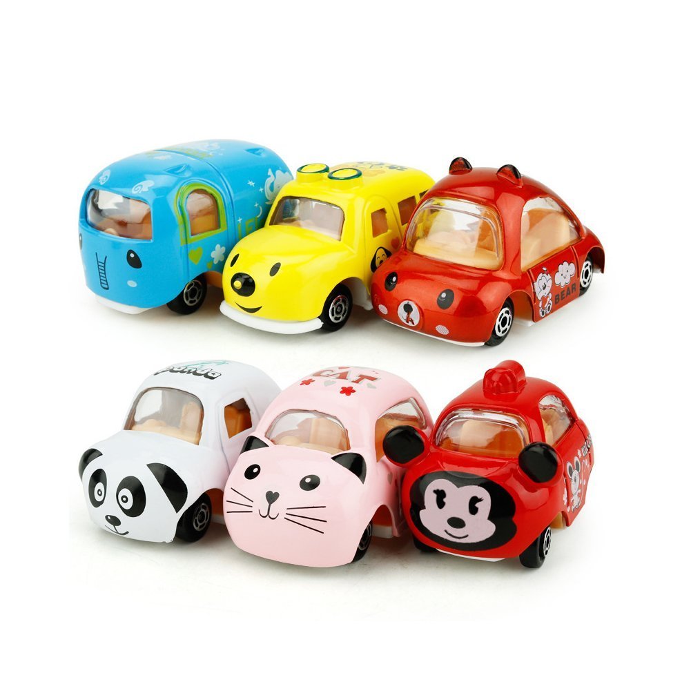 Coolplay Little Cars Set Pink Toy Car Girls Gift Animal Vehicles Die-cast Cars for Kids Boys Girls