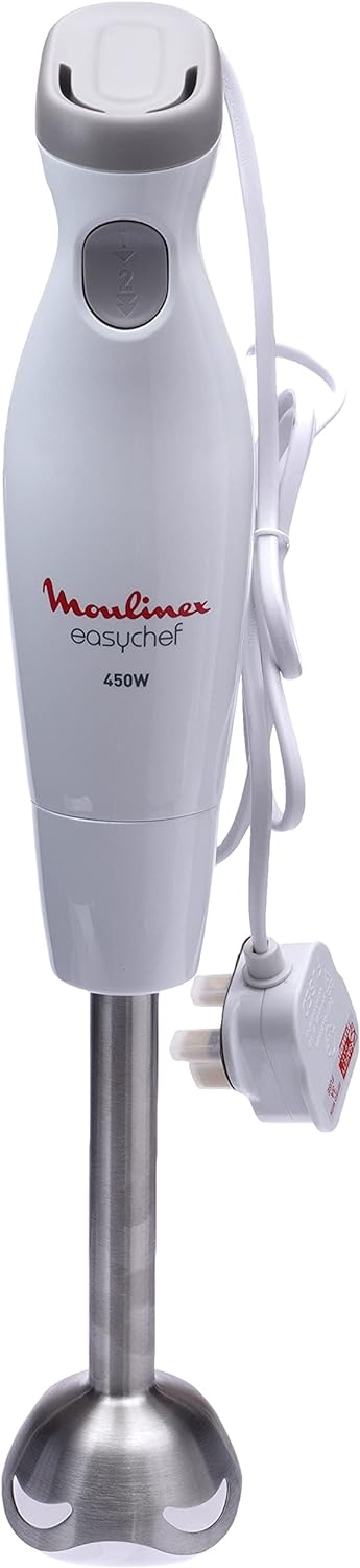 Moulinex Easy Chef Hand Blender With 800 Ml Beaker, 450W, White, Plastic/Stainless Steel, Dd451127, min 2 yrs warranty