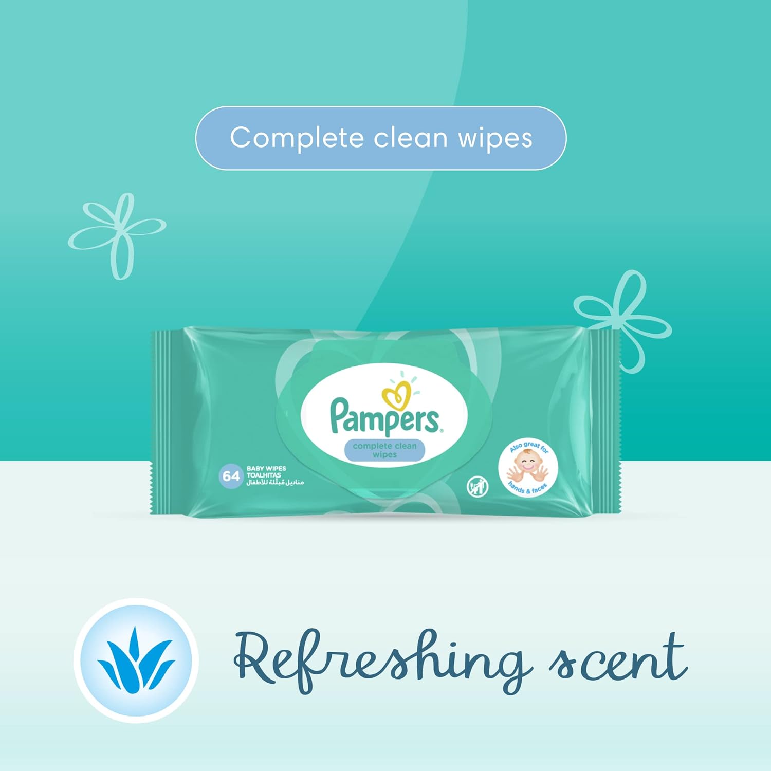 Pampers Complete Clean, 12X64, 768 Baby Wet Wipes