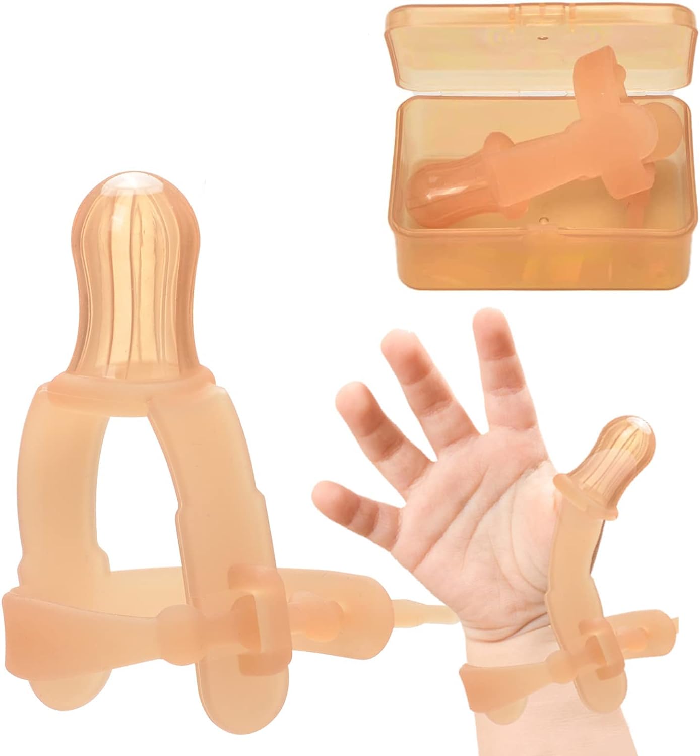 Thumb Sucking Stop - 1-3 Years Old Baby - Adjustable Thumb Guard for Thumb Sucking Silicone Thumb Sucking Treatment Kit for 3-36 Months Baby, Maximum for 1.95”-1.5" Wide Wrist