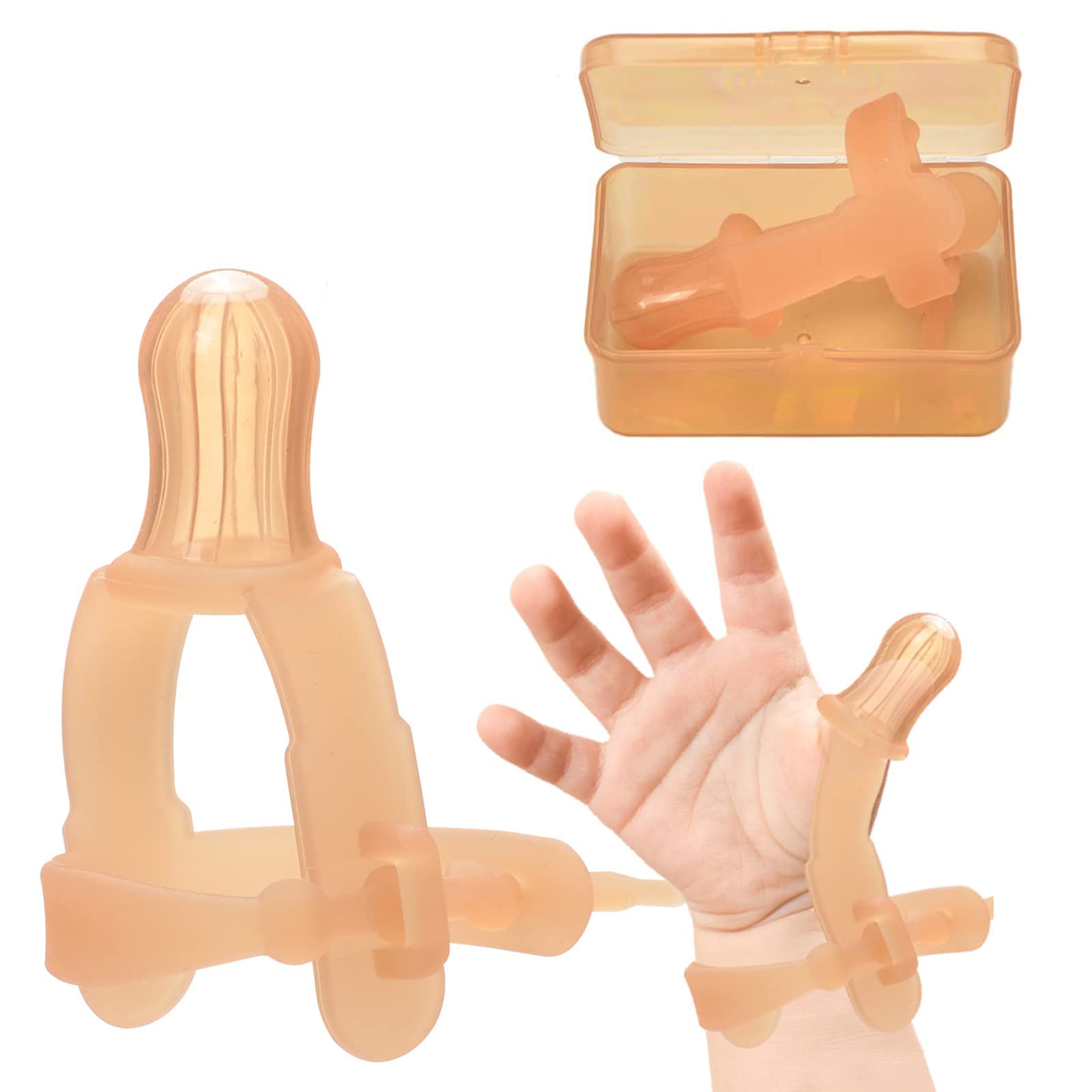 Thumb Sucking Stop - 1-3 Years Old Baby - Adjustable Thumb Guard for Thumb Sucking Silicone Thumb Sucking Treatment Kit for 3-36 Months Baby, Maximum for 1.95”-1.5" Wide Wrist