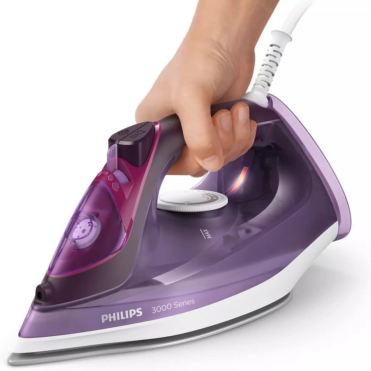 PHILIPS Steam Iron - Continuous Steam Flow of 40 Grams per minute and 200 g/min 2600W - 300ml - 50/60Hz - 3000 Series DST3041/36
