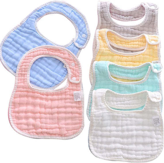 6 Pieces Bibs Muslin, Baby Drool Bibs Lap-shoulder Drool Cloths Adjustable Multi-Use Scarf Bibs 8-Layer 100% Organic Cotton With Super Absorbent& Soft Drooling Bibs Breathable for Boys Girls