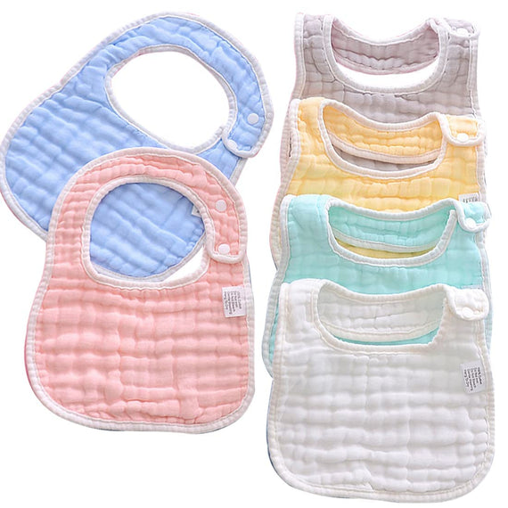 6 Pieces Bibs Muslin, Baby Drool Bibs Lap-shoulder Drool Cloths Adjustable Multi-Use Scarf Bibs 8-Layer 100% Organic Cotton With Super Absorbent& Soft Drooling Bibs Breathable for Boys Girls