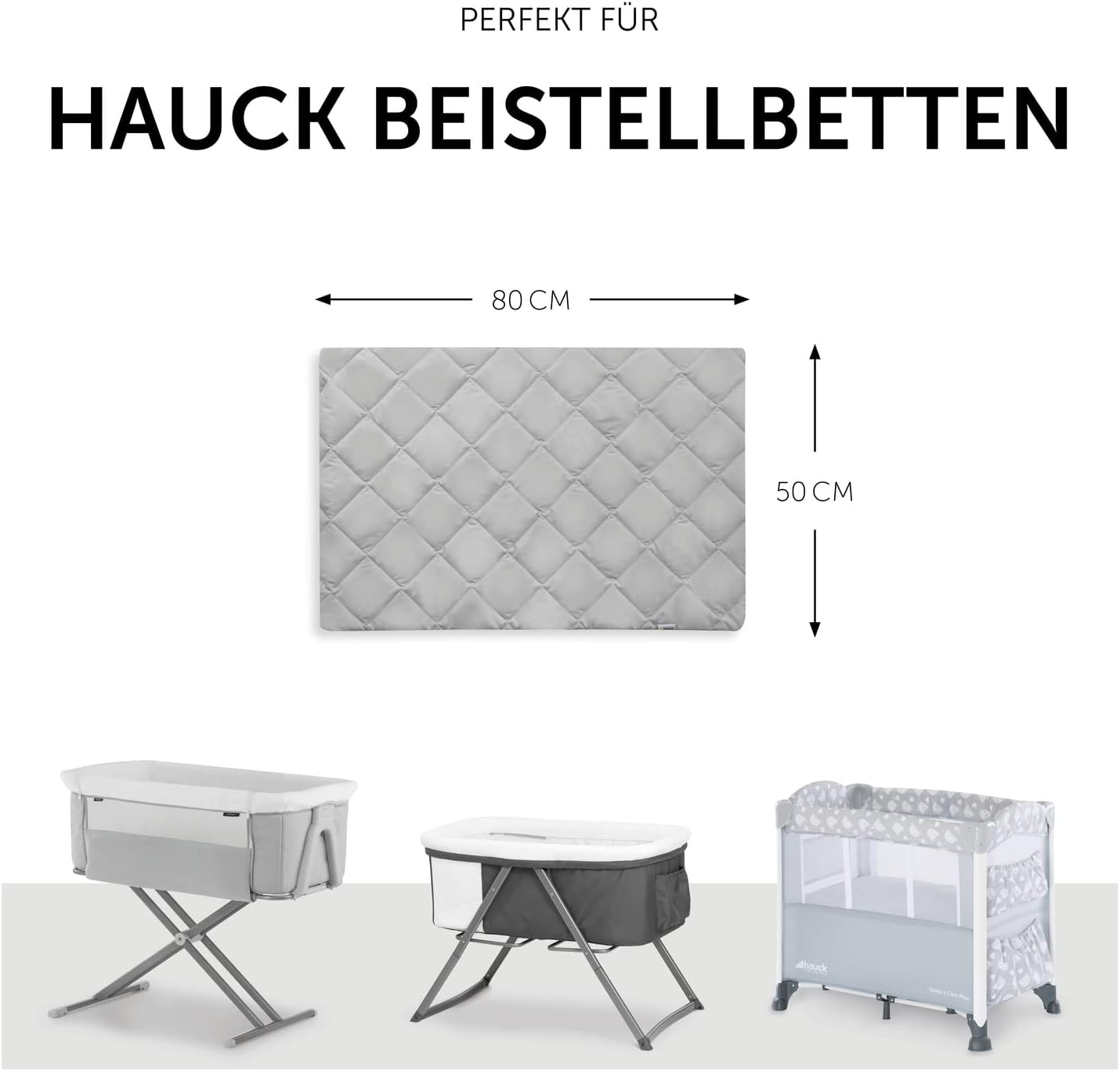Hauck - travel cot accessories Bed Me 80x50 cm - Grey