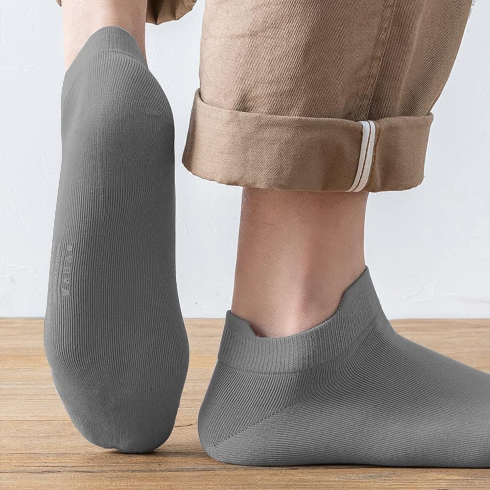 Men's Athletic Socks 100% Cotton Sports Comfort Cushion Sports Ankle Socks Comfort Fit Low-Top Sports Socks Breathable Sweat-Absorptive Women Odor-Resistant Socks