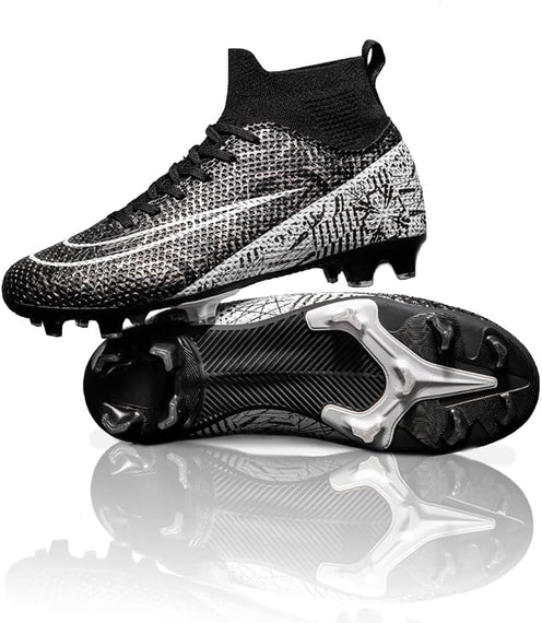 HI-FINE Soccer Shoes for Kid, Grass Ground Football Cleats for Boy,Professional High-Top Breathable Athletic Football Shoes