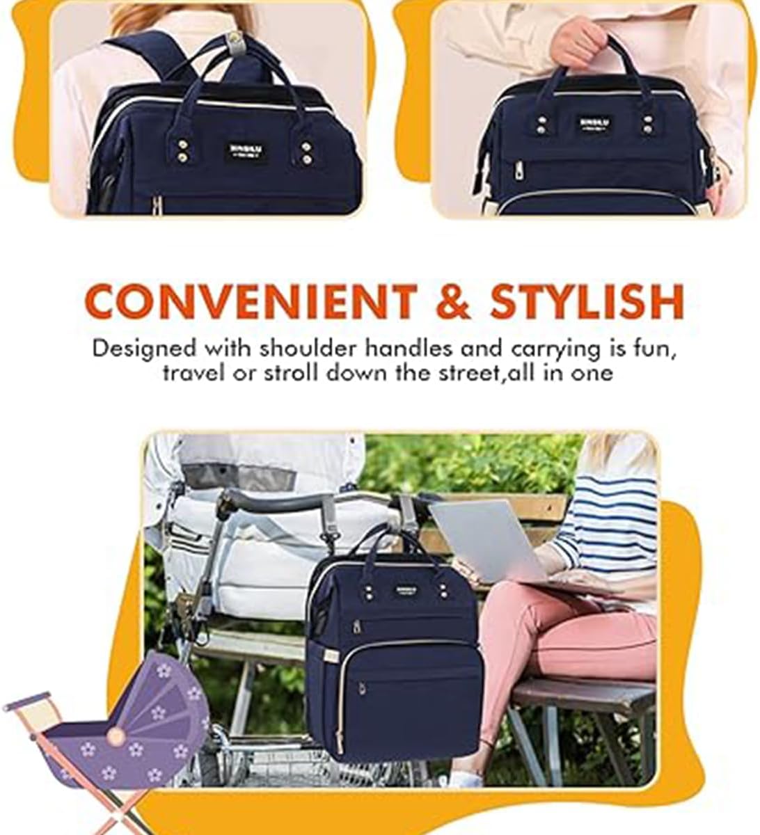 ALMEKAQUZ Baby Diaper Bag Backpack, Large Capacity Mommy Bag for Boys and Girls, Waterproof Baby Diaper Backpack with Stroller Straps