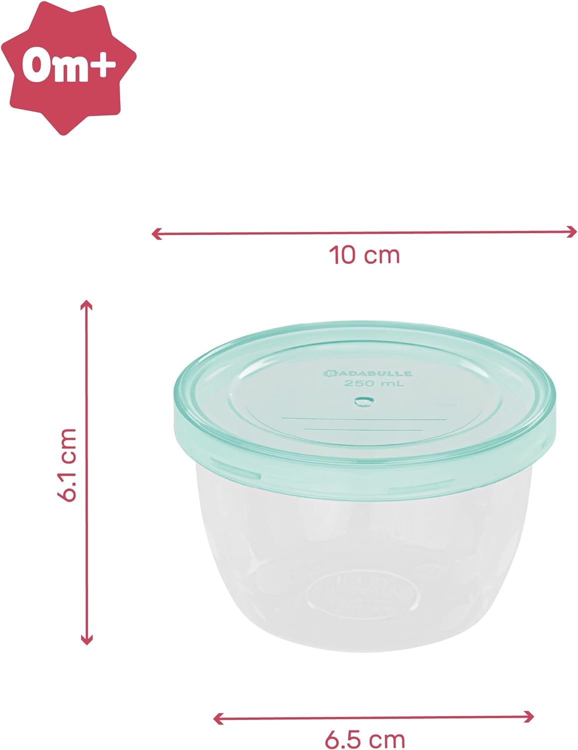 Badabulle Baby Bowls with Lid/Food Storage Containers - 5 X 250ml