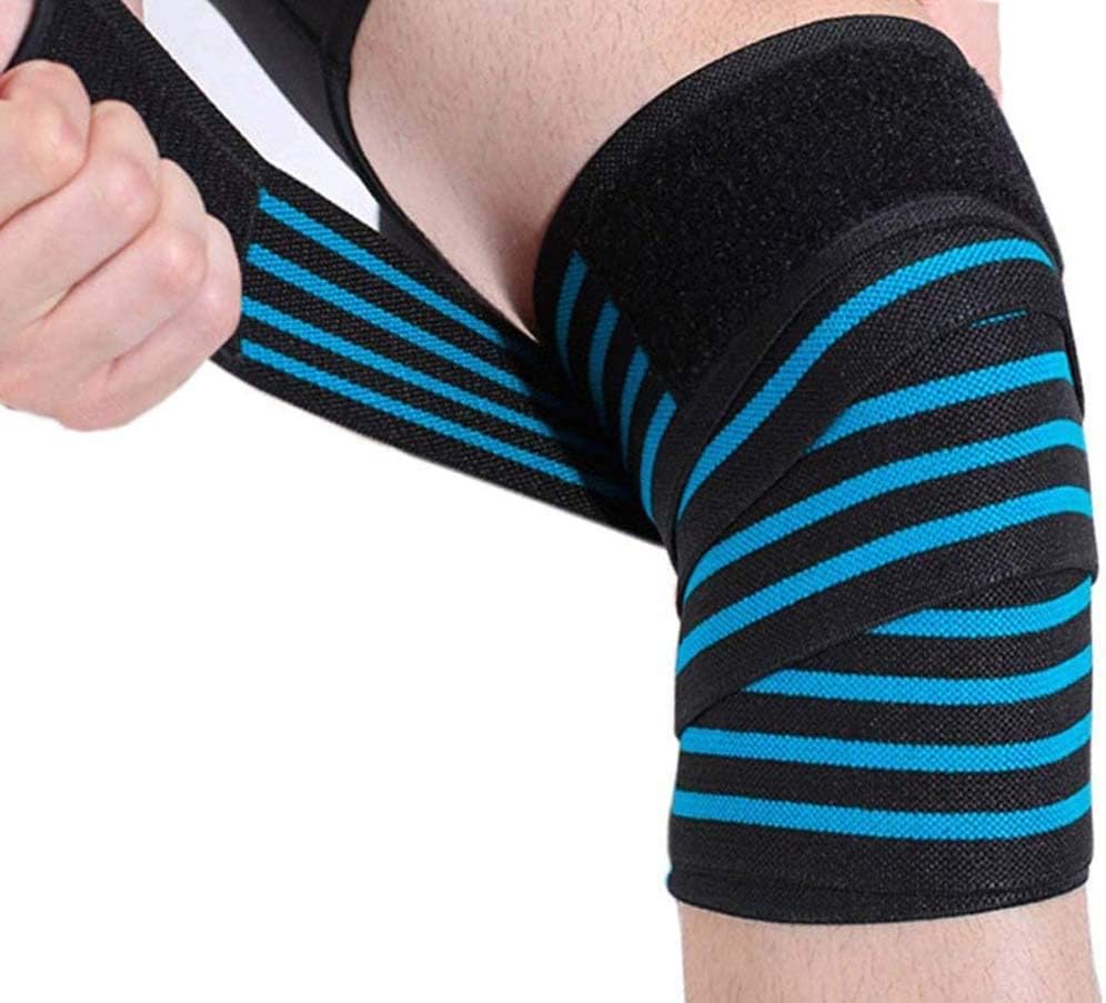 Bingcute Compression Elasticity Knee Bandage Wrap Weightlifting Squat Fitness Strap Leg Thigh Calf Shin Support Brace Protector Basketball Sport Tape Band Guard Arthritis Tendonitis Pain-relief