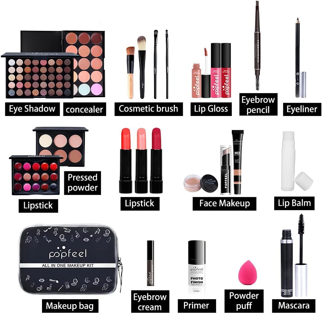 All in One Makeup Kit Multi-Purpose Makeup Set Professional Designed for Women Full Kit Makeup Must-Have Starter Kit Suitable for Beginners and Professionals 25 Pcs Set-KIT003