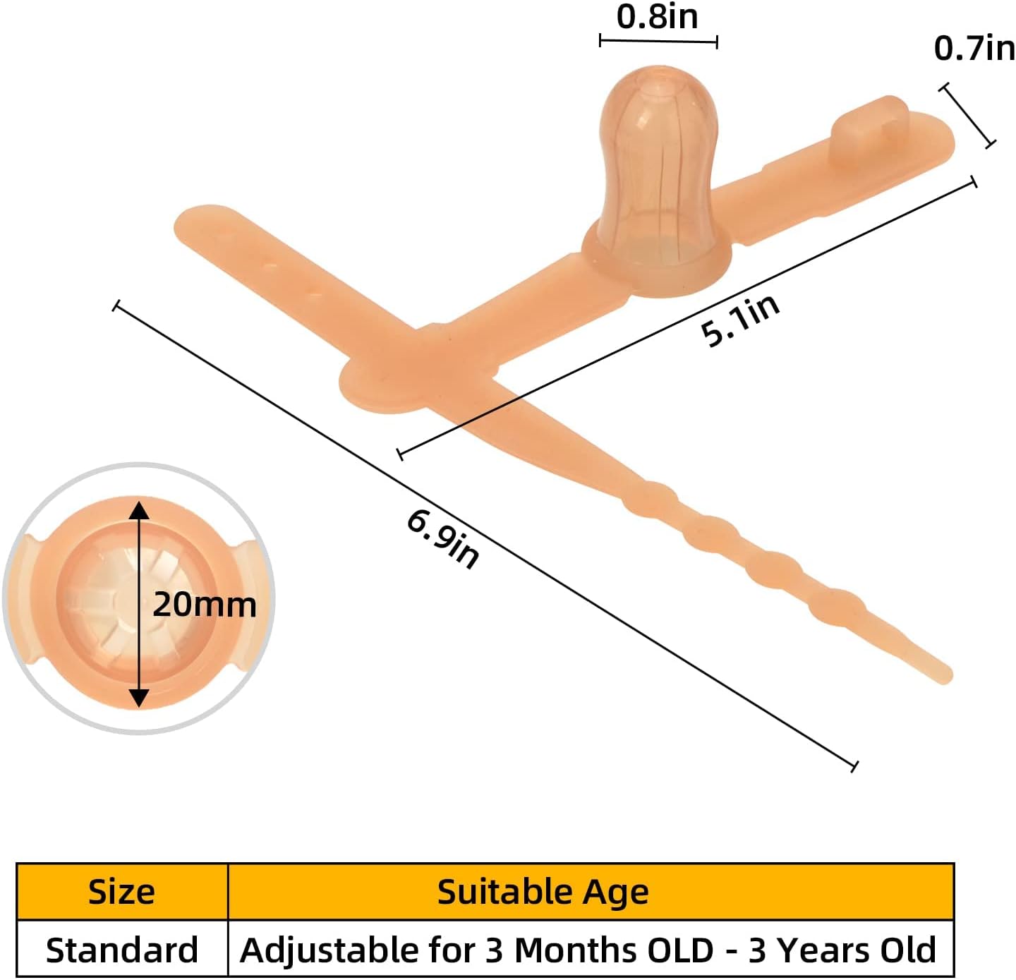 Thumb Sucking Stop - 1-3 Years Old Baby - Adjustable Thumb Guard for Thumb Sucking Silicone Thumb Sucking Treatment Kit for 3-36 Months Baby, Maximum for 1.95”-1.5" Wide Wrist