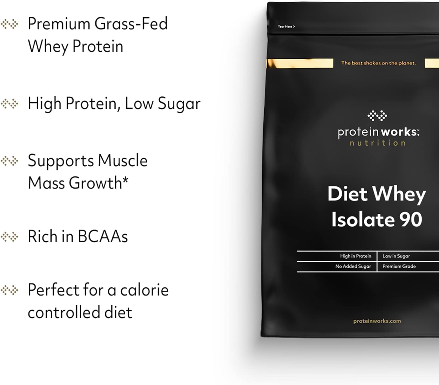 Protein Works - Diet Whey Protein Isolate 90 | Whey Isolate Protein Powder | Low Calorie Protein Shake | 20 Servings | Chocolate Silk | 500g