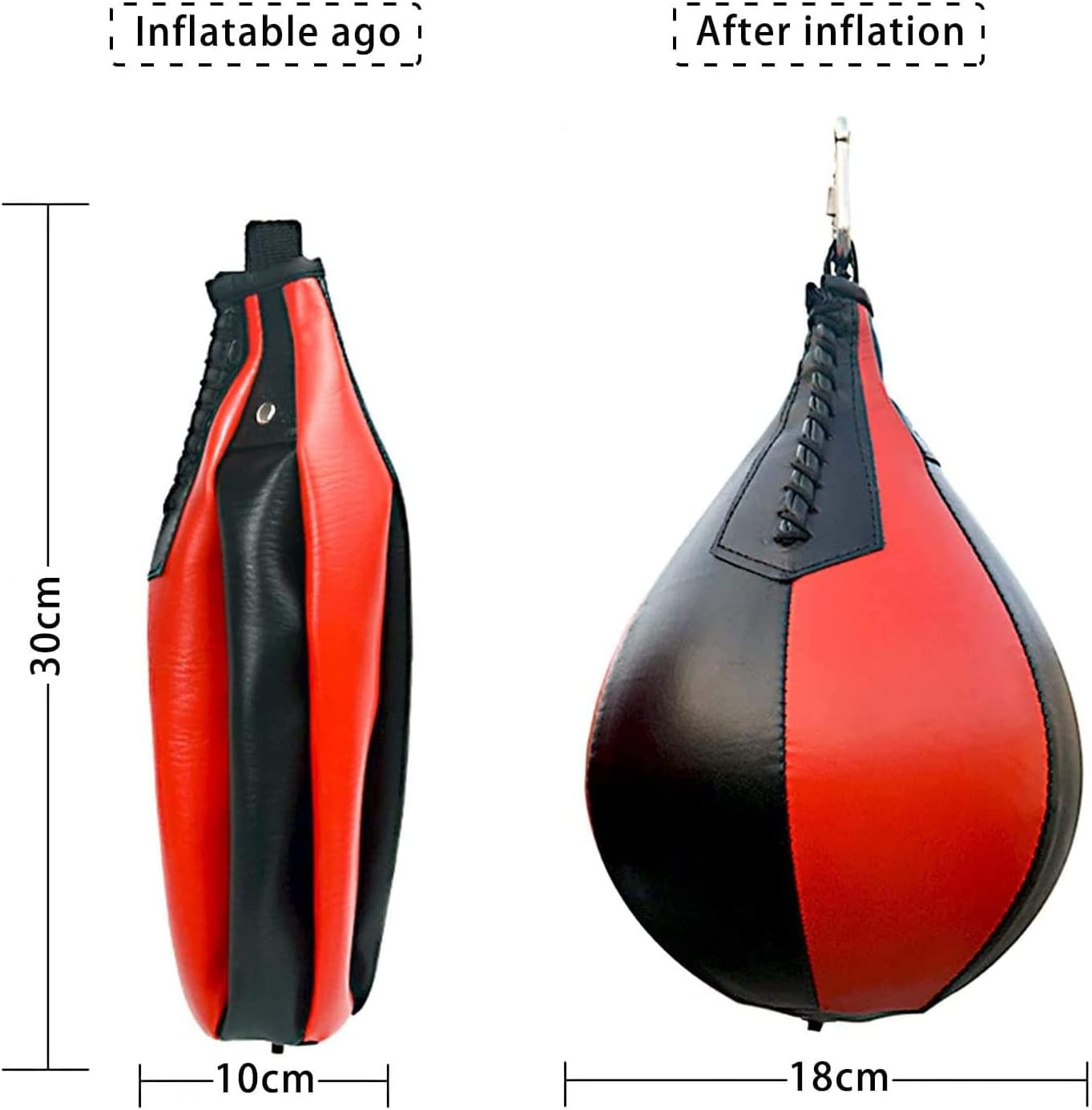 Arabest Punching Bag - Boxing Speed Bag for Adults and Kids, PU Leather Hanging Boxing Bag with Pump and Metal Hook, Speed Punch Bag for MMA, Muay Thai, Fitness Training