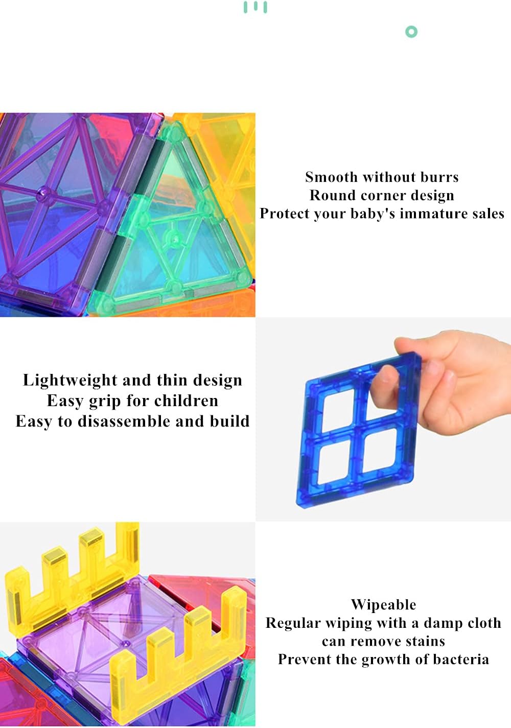 Magnetic Tiles Building Blocks, 3D Clear Magnetic Blocks Construction Playboards, Inspiration Building Tiles Creativity Beyond Imagination, Educational Magnet Toy Set for Kids (120 PCS)