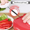 Ourokhome Portable Pull Onion Chopper - Manual Food Processor Garlic Crusher to Chop Fruits, Onion, Carrot, Nuts, Herbs, Meat for Pesto, Coleslaw, Salsa (Red)