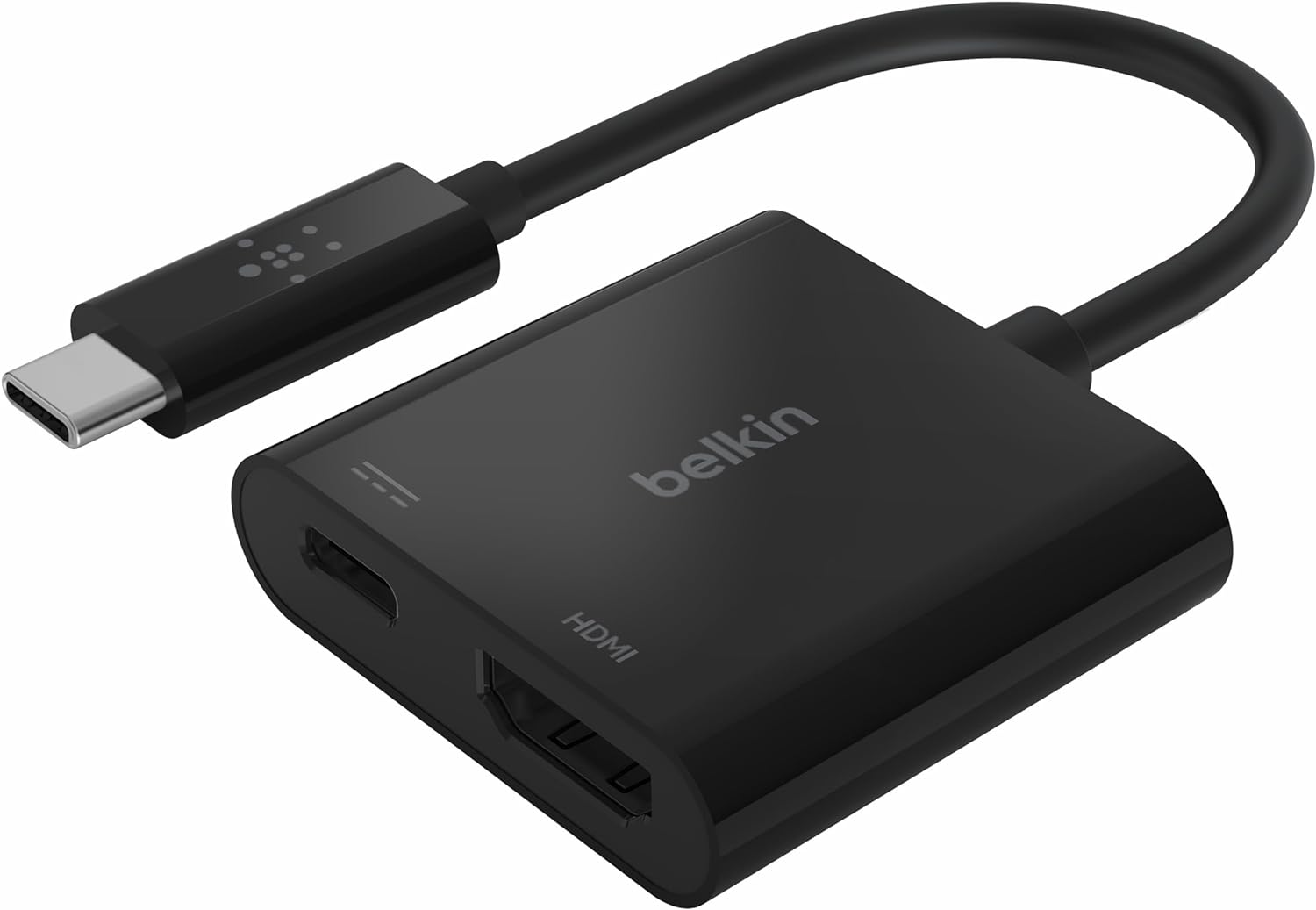 Belkin USB-C to HDMI Adapter + Charge (Supports 4K UHD Video, Passthrough Power up to 60W for Connected Devices) MacBook Pro HDMI Adapter
